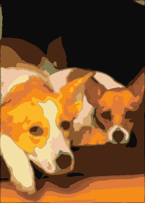 Two dogs best friends - finished paint by numbers