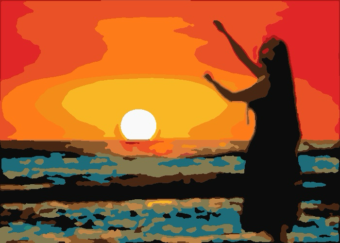 Hula dancer - completed Hawaiian art painting