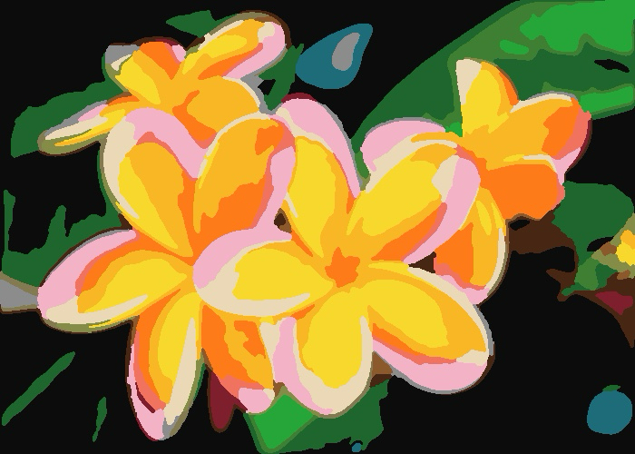 Tropical plumeria - finished floral painting